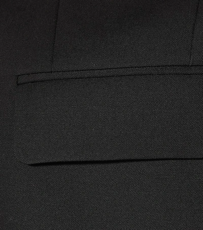 Saint Laurent Black Wool Blazer With Contrasting Lapels In Black