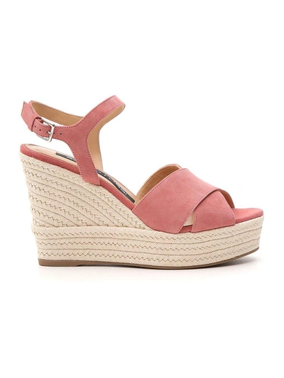 Shop Sergio Rossi Suede Wedges In Pink