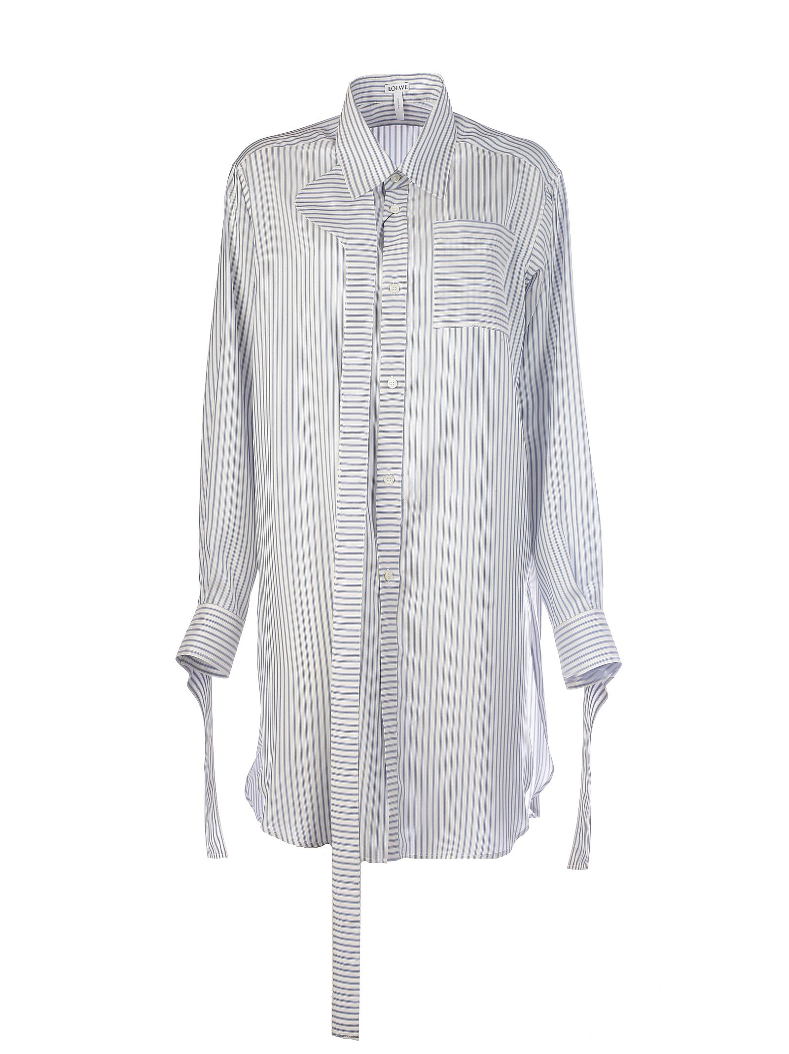 Loewe Striped Silk Shirt In White/blue | ModeSens