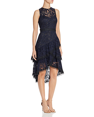 eliza j asymmetrical lace dress