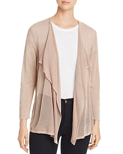 Shop Avec Lightweight Mixed-knit Cardigan In Oxford Taupe