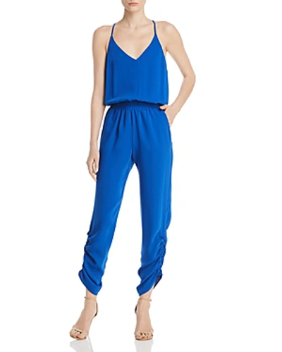 Shop Amanda Uprichard Lowell Ruched Jumpsuit In Royal