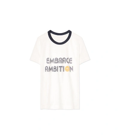 Shop Tory Sport Tory Burch Embrace Ambition T-shirt In Snow White