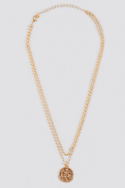 Shop Na-kd Chained Coin Pendant Necklace - Gold