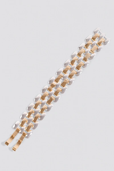 Shop Na-kd Connected Elements Bracelet - Silver,gold In Gold/silver