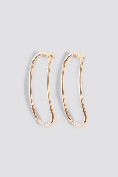 Shop Na-kd Slim Bent Oval Earrings - Gold
