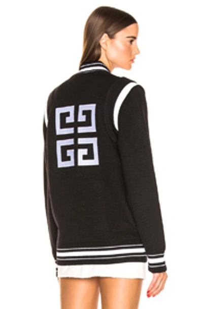 Shop Givenchy Varsity Jacket In Black & White