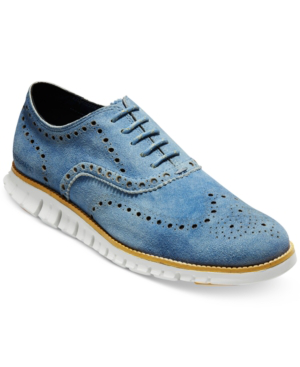 cole haan blue wingtip shoes