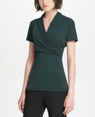 Shop Dkny Ruched Top, Created For Macy's In Pine