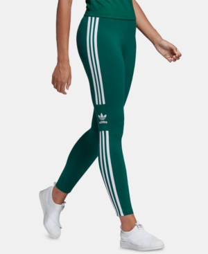 adidas originals adicolor three stripe trefoil legging in green