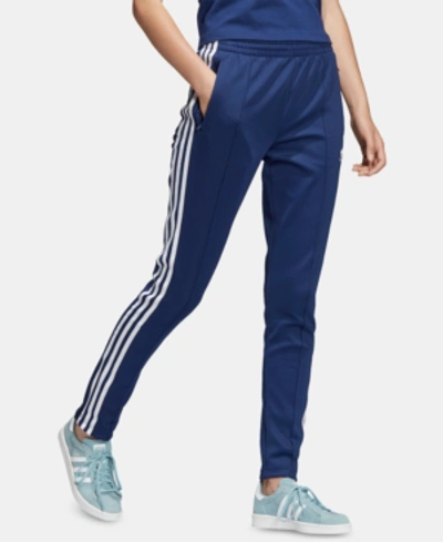Shop Adidas Originals Adicolor Superstar Track Pants In Dark Blue