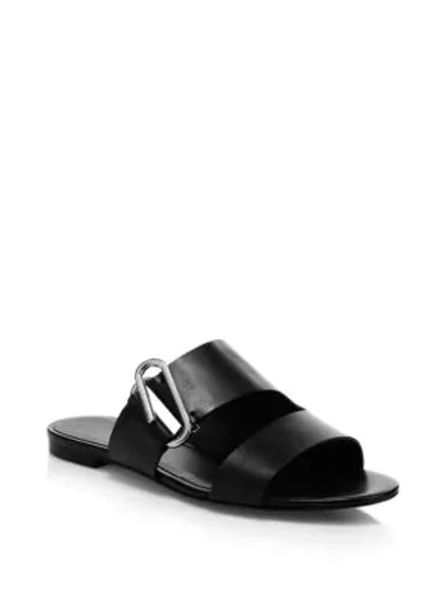 Shop 3.1 Phillip Lim / フィリップ リム Women's Alix Flat Leather Sandals In Black