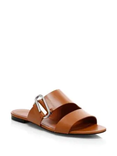 Shop 3.1 Phillip Lim / フィリップ リム Alix Flat Leather Sandals In Cognac