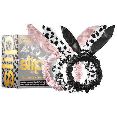 Shop Slip Silk Bunny Scrunchies 1 Leopard, 1 Pink, 1 Black