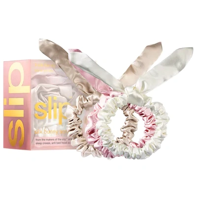 Shop Slip Silk Bunny Scrunchies 1 Pink, 1 Caramel, 1 White