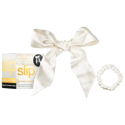 Shop Slip Silk Ribbon & Scrunchie White