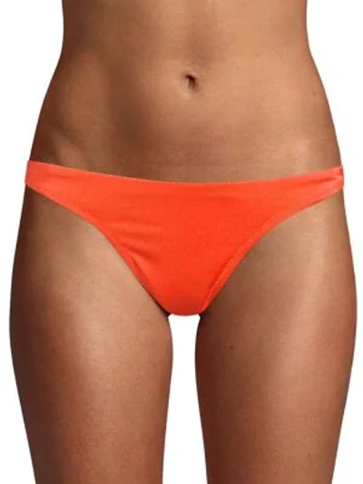 Shop Milly St. Lucia Vita Solid Bikini Bottom In Orange