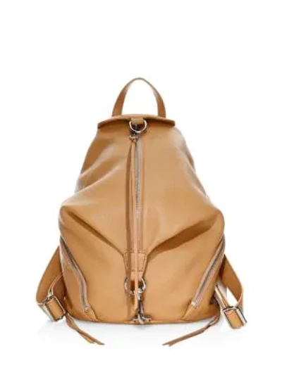 Shop Rebecca Minkoff Julian Leather Backpack In Honey