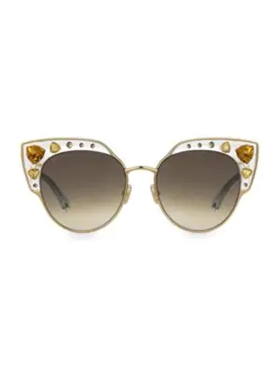 Shop Jimmy Choo Women's Audrey 54mm Cat Eye Sunglasses In Gold