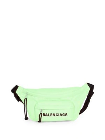 Shop Balenciaga Wheel Logo Belt Bag In Green
