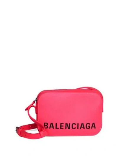 Shop Balenciaga Ville Leather Camera Bag In Pink
