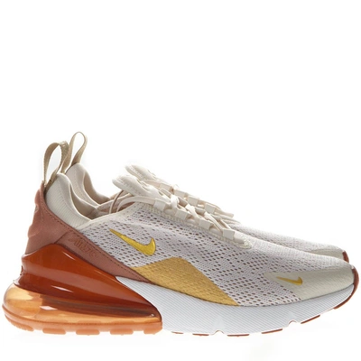 Shop Nike Air Max 270 In Knit In Cream/gold