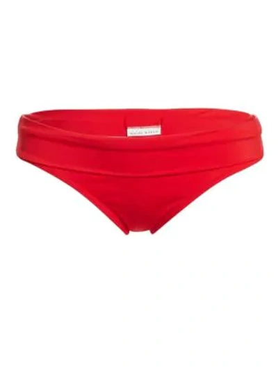Shop Heidi Klein High-rise Fold Over Bikini Bottom In Red