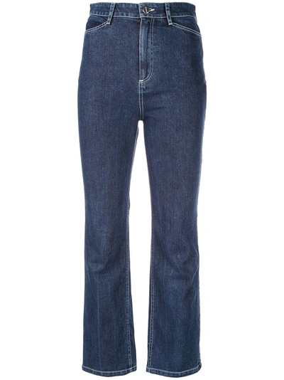 Shop Rosetta Getty Cropped Skinny Flare Jeans - Blue