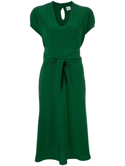 Shop Aspesi Belted Midi Dress In Green