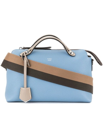 Shop Fendi Striped Strap Crossbody Bag - Blue
