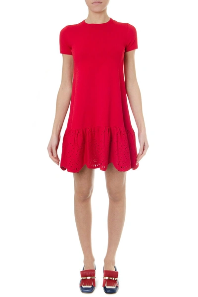 Shop Valentino Red Short Viscose Dress