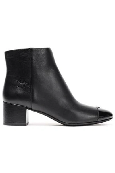 Shop Tory Burch Patent And Smooth Leather Ankle Boots In Black