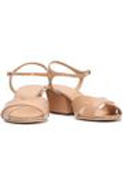 Shop Sergio Rossi Patent-leather Sandals In Blush