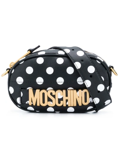 Shop Moschino Logo Polka-dot Belt Bag - Black