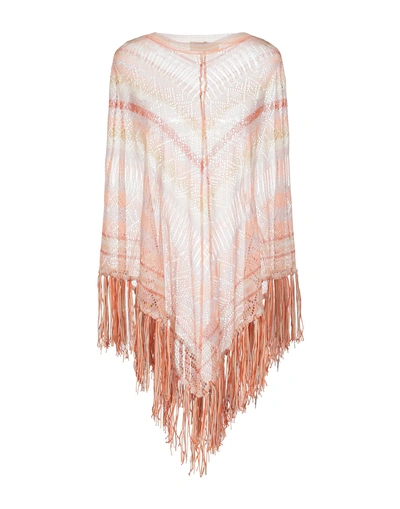 Shop Valentino Garavani Woman Capes & Ponchos Salmon Pink Size S Silk, Polyamide, Elastane