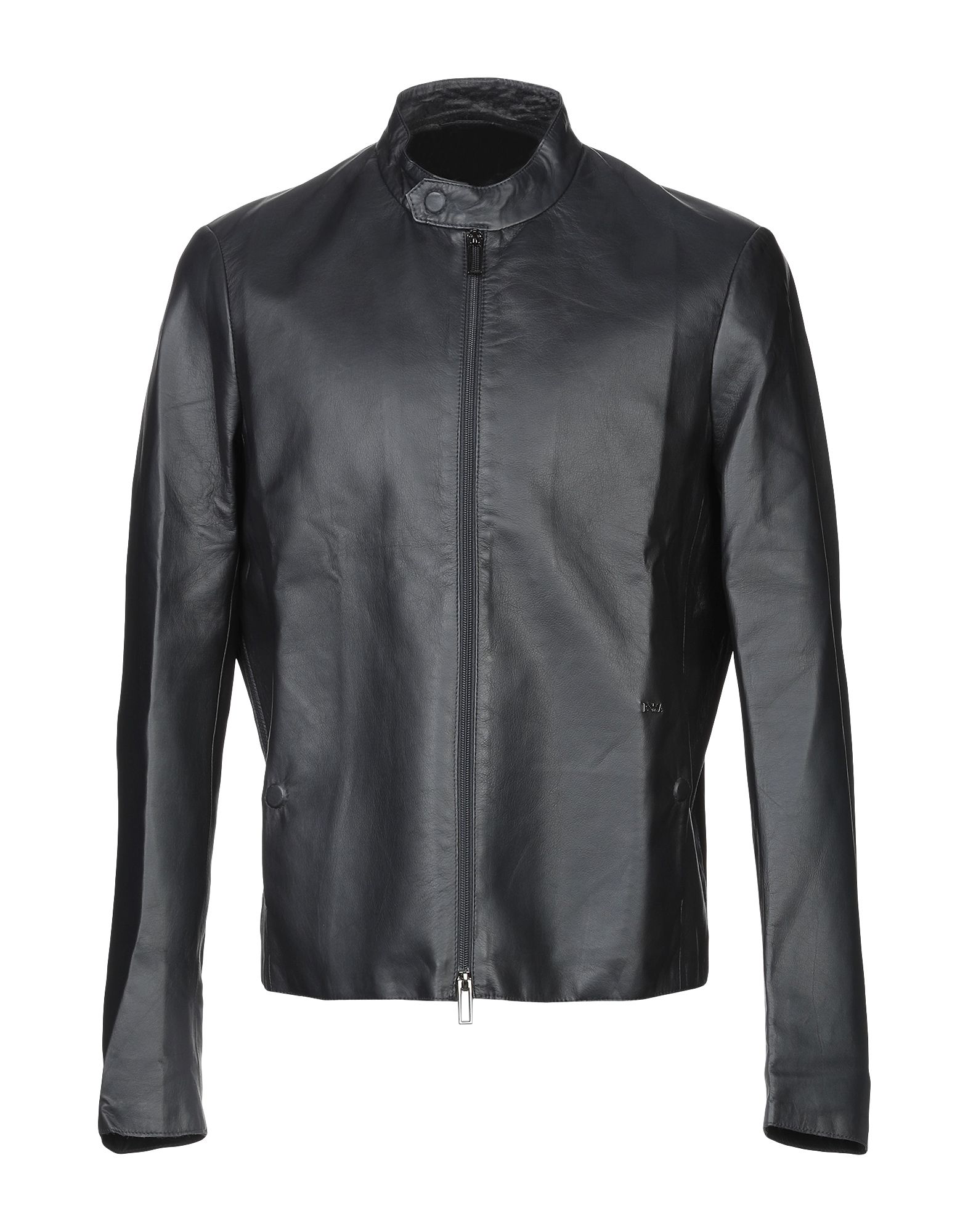 armani blue leather jacket