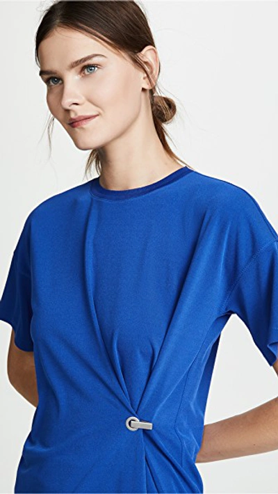 Rag & Bone Mitchell Hook-front Crewneck Tee Dress In Pacific Blue | ModeSens