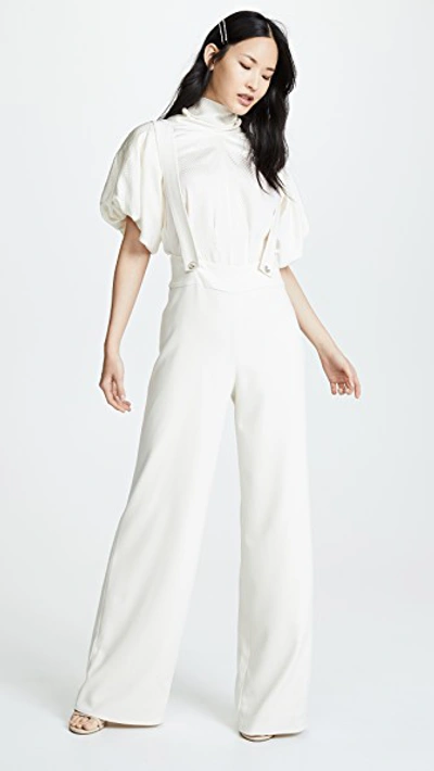 Shop Ronny Kobo Adelie Overalls In Cream