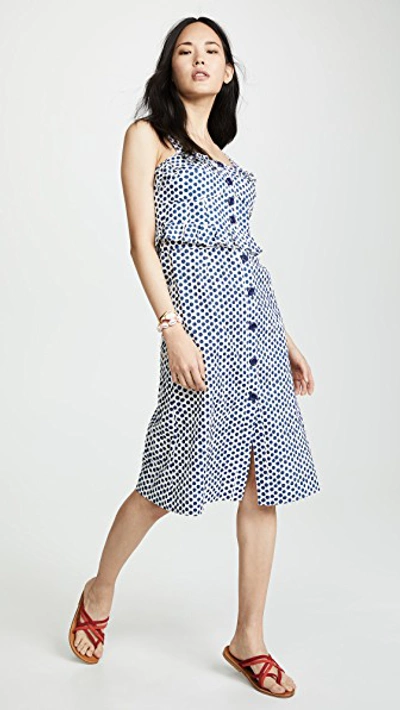 Shop Sea Polka Dot Corset Dress In Blue Multi