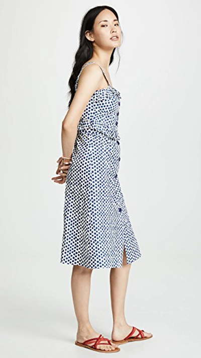 Shop Sea Polka Dot Corset Dress In Blue Multi