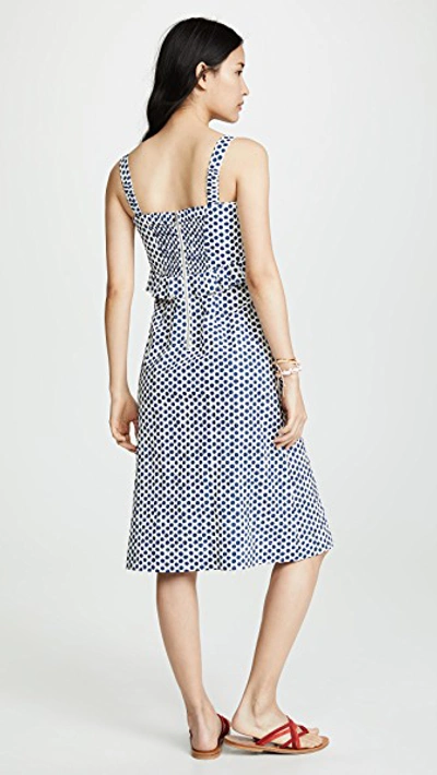 Shop Sea Polka Dot Corset Dress In Blue Multi