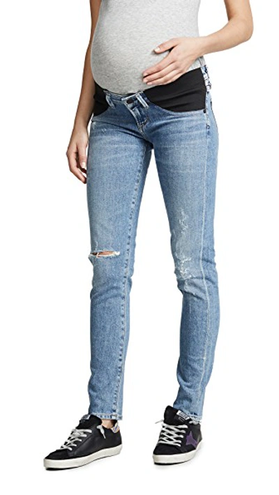 Shop Citizens Of Humanity Maternity Racer Jeans In Distressed Encore