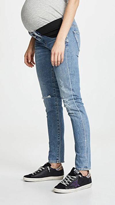 Shop Citizens Of Humanity Maternity Racer Jeans In Distressed Encore