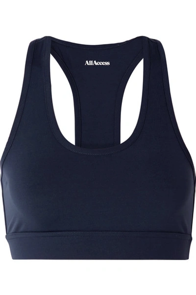 Shop All Access Front Row Stretch Sports Bra In Navy