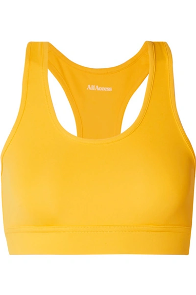Shop All Access Front Row Stretch Sports Bra In Bright Yellow