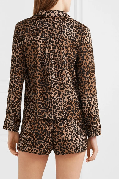 Shop Love Stories Vigo And Eddie Leopard-print Satin Pajama Set In Leopard Print