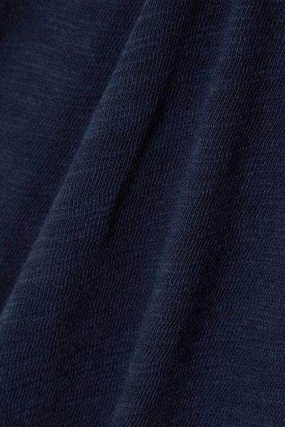 Shop Atm Anthony Thomas Melillo Distressed Slub Cotton-jersey Top In Midnight Blue