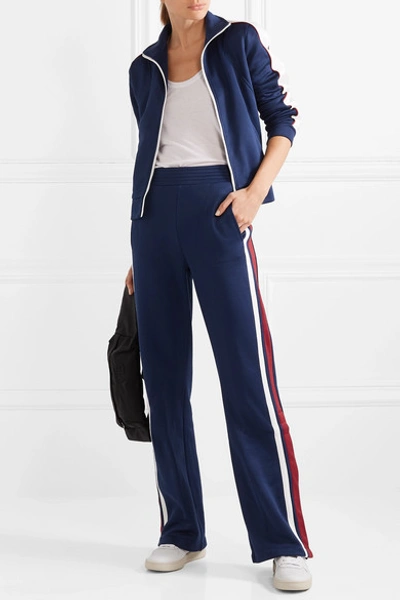 Shop All Access Zeppelin Striped Stretch-jersey Track Pants In Navy