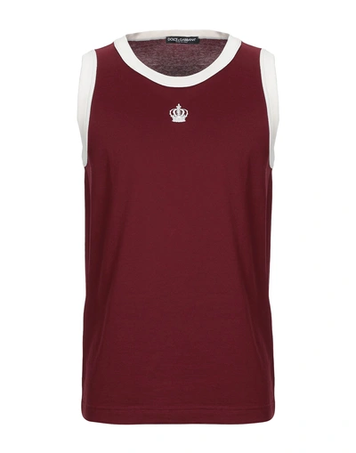 Shop Dolce & Gabbana Tank Top In Maroon