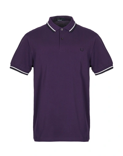 Shop Fred Perry Polo Shirts In Dark Purple